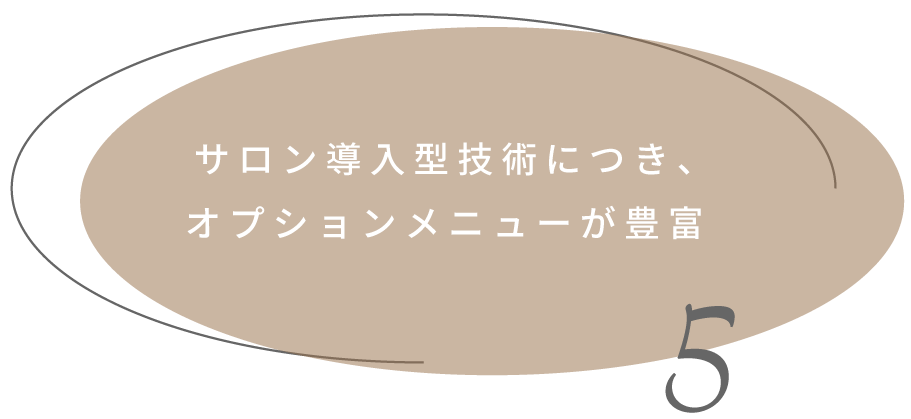 サロン導入型技術につき、オプションメニューとして